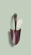 Sculptural steel garden trowel