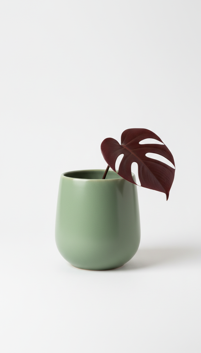 Mist green ceramic planter